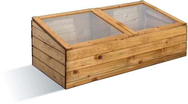 Serre double en pin européen traité - 100x50 cm - Hauteur 34-26 cm - Livrée en kit_0