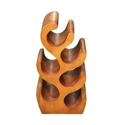 SIT Möbel Casier à vin | pour 6 bouteilles | Bois de suar naturel | L 28 x P 19 x H 50 cm - marron Bois massif 07997-08_0