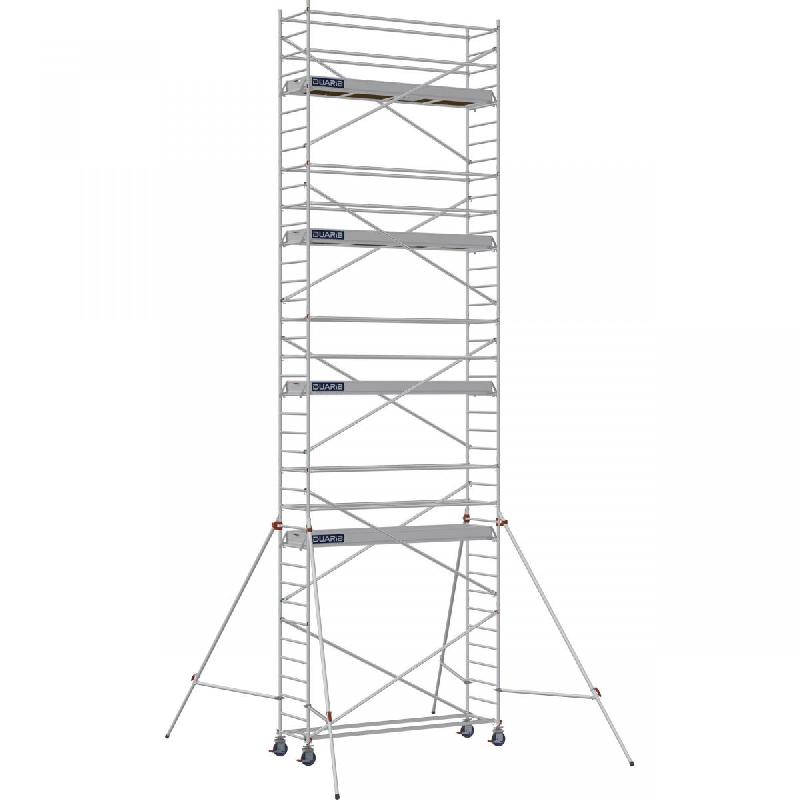 Échafaudage roulant aluminium DOCKER 85 version lisses - Hauteur de travail : 10,90 m - DUARIB - 7130090_0