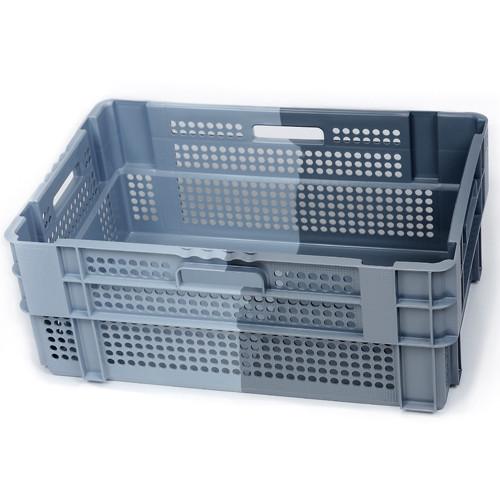 Bac plastique Gerbable Emboîtable à 50% Ajouré Fond plein Bicolore 600 x 400 x 240 mm - Réf : BAC160BM6424002_0