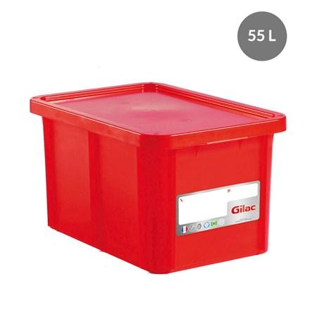 BAC RECTANGULAIRE HACCP ROUGE 55 L