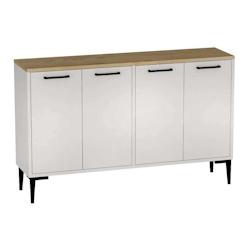 Buffet 4 portes en aggloméré Frezya blanc Hanah Home - blanc 8684283561056_0