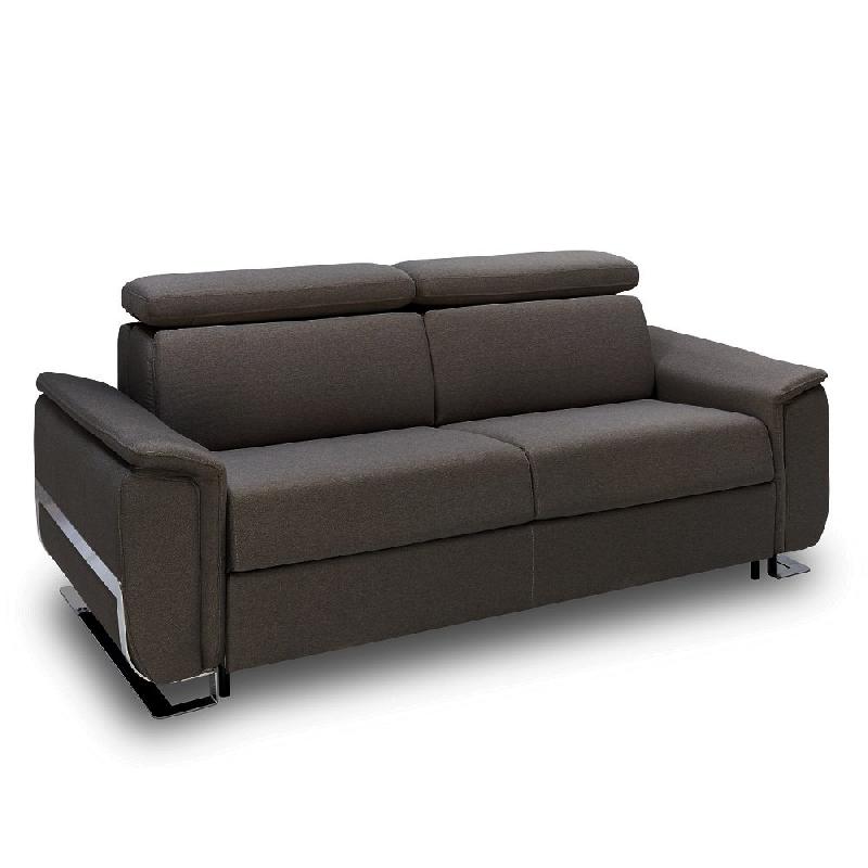 Canapé convertible express Réaumur 140 cm - sommier à lattes avec matelas 16 cm - tweed gris graphite_0