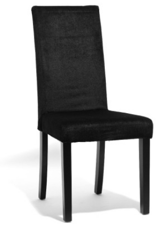 Chaise noire Squir - déhoussable - effet velours - dimensions 46x47x100 cm - structure contreplaqué et pieds en pin_0