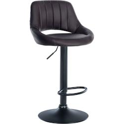 CLP Tabouret de bar Milet en similicuir Marron/Noir - marron polyester 322419_0