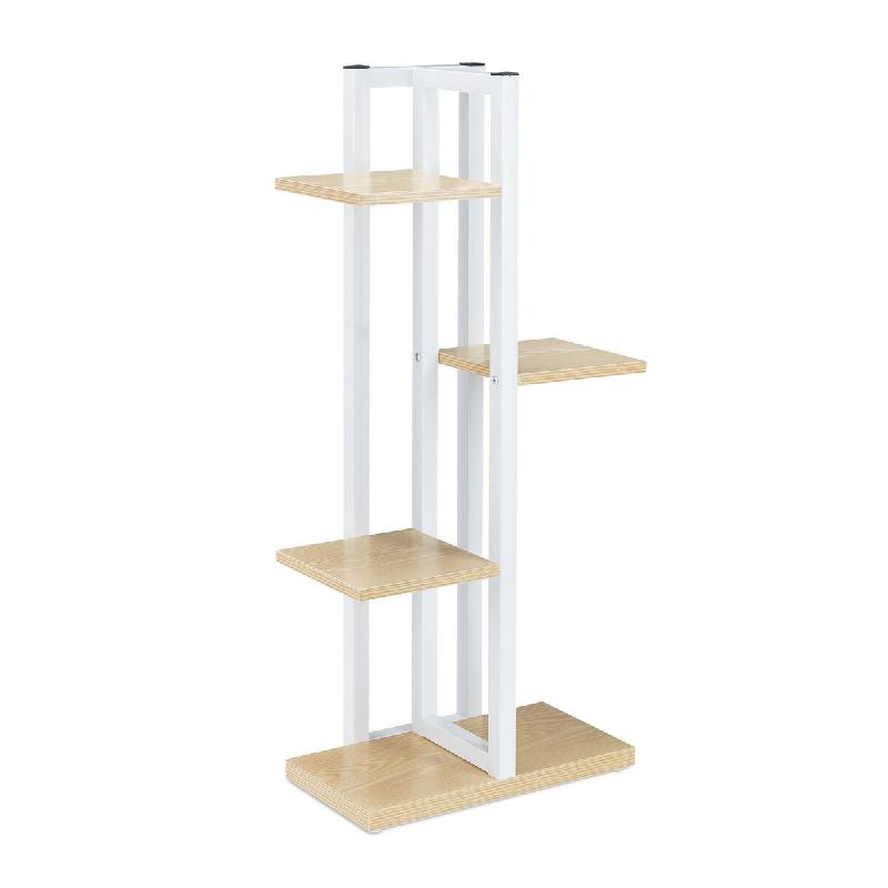 Helloshop26 - Étagère à plantes 93 x 42,5 x 22,5 cm 4 niveaux en métal blanc aspect bois 13_0010984 - blanc métal 3000245514512_0