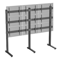 KIMEX Support TV sur pieds - mur d'images 9 écrans 45''-50'' à poser noir - noir 3700685426214_0