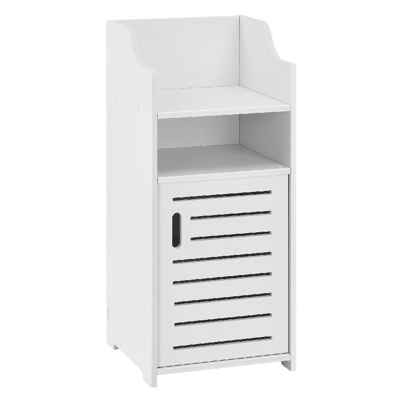 MEUBLE BAS POUR SALLE DE BAIN MEUBLE COLONNE DE RANGEMENT À PORTE AVEC PLUSIEURS COMPARTIMENTS DE STOCKAGE 72 CM PANNEAU DE PARTICULES BLANC 03_0005818_0