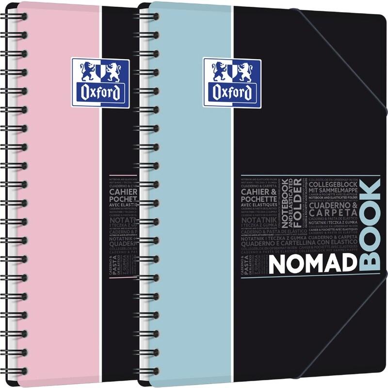 Oxford Lot de 5 Nomadbook Etudiants Pastel rel. Intégrale B5, 160p./80 feuilles 90g/m², Séyès, coloris assortis (2) - 3020120222370_0