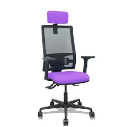 Piqueras y Crespo Silla Bormate asincro malla negra asiento bali lila brazos 2D ruedas 65mm cabecero regulable - violet multi-matériau 405ASM840B82B2_0