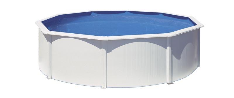 Piscine ronde acier ø3,20m x h:1,22m - gris anthracite - filtration à sable_0