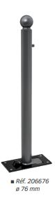 Potelet rabattable robuste - SOLIBLOC - verrouillage clé triangle - 5 modèles disponibles_0