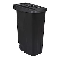 Rossignol - Poubelle 110L mobile ouverture calibrée MOVATRI GREEN - noir - noir plastique polypropylène 56190_0