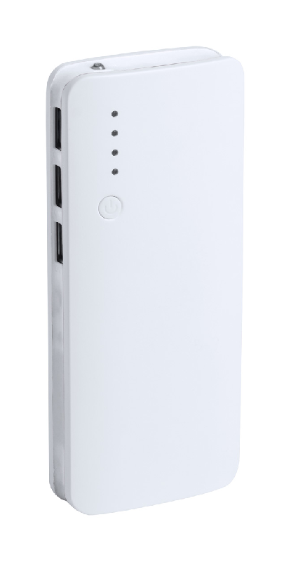 Power Bank USB en plastique - 3 ports de charge - Batterie 10000 mAh - Couleur blanc - Poids 290 g_0