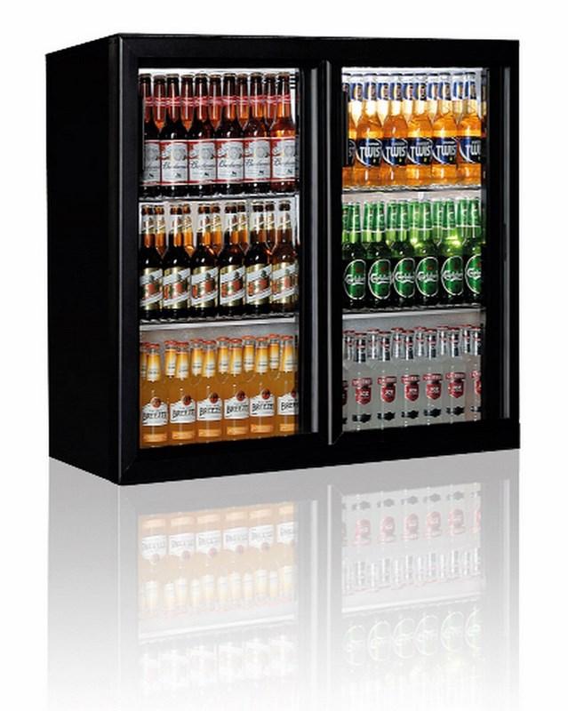 Réfrigérateur bar avec 2 portes battantes en verre, 201 litres, +1°/+10°c - 9975C_0