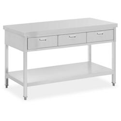 Royal Catering - Royal Catering Table de Travail avec Tiroirs 150 x 60 cm 295 kg - Plan de Travail pour Cuisine - 4062859096340_0