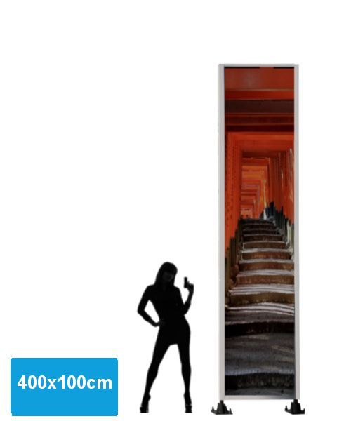 Sherman - Totem Plat Double Face en Aluminium - Impression HD Non Lumineux - Extérieur 350x150cm_0