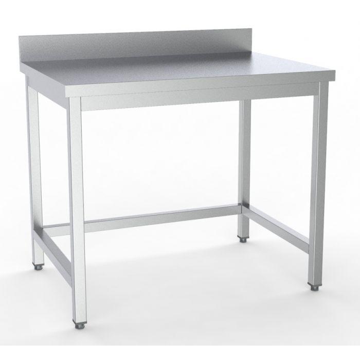 Table inox de travail dessous ouvert démontable avec dosseret profondeur 600mm longueur 2000mm - 7333.0046_0
