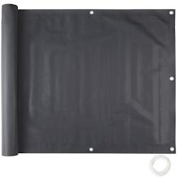 Tectake Brise vue PVC pour balcon avec oeillets en métal renforcé, version 1 - noir, 90 cm - noir matière synthétique 402706_0
