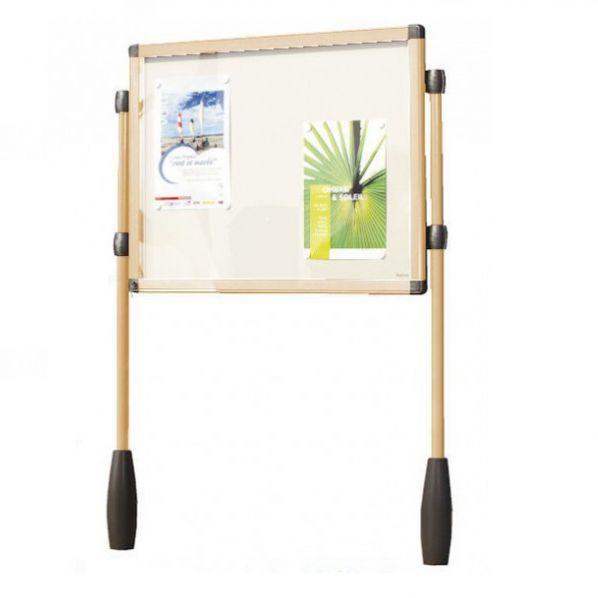Vitrine sur piétement pour extérieur - sable - format 18 x A4 - marque Rolléco_0