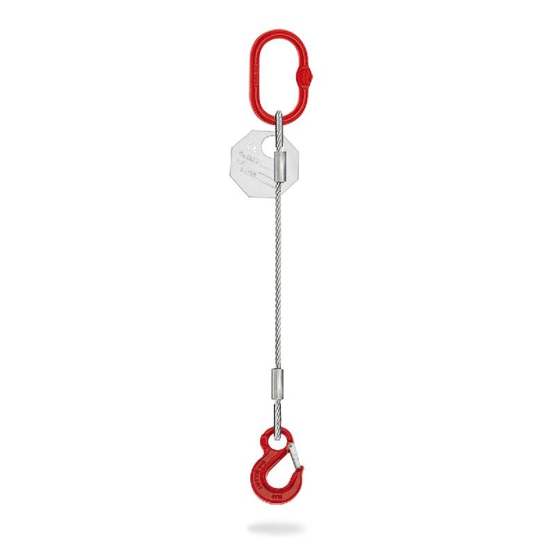 Élingue câble 1 brin - diamètre 8 mm avec crochet à linguet - ECGL10801_0