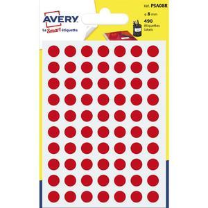 Avery sachet de 490 pastilles ø8 mm. Ecriture manuelle. Coloris rouge._0