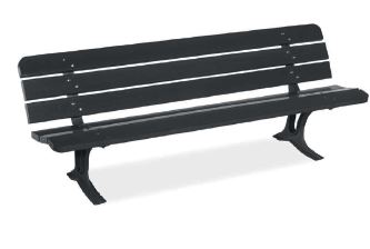 Banc public PALERME en fonte ductile et bois de Guinée - Réf. 1010 - Lamelles fongicide et vernis résistant à l’eau_0