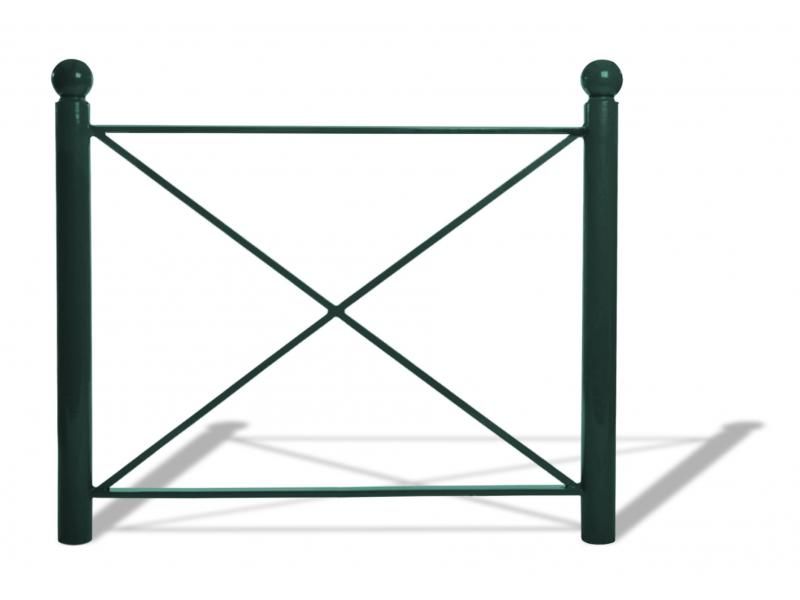 Bar3600a barrières urbaines - Urban'nt - acier, potelets Ø76mm, main courante fer plat 30x20mm, croisillon carré 18mm_0
