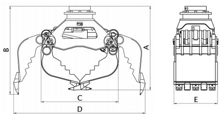 Benne preneuse universelle Martin - pour pelles de 1 à 20 tonnes - rotateur 360° - pièces HARDOX_0