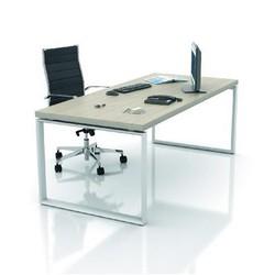 Bureau de direction en mélamine, plan droit - Gamme Silver - Fabrication française - Garantie 10 ans_0