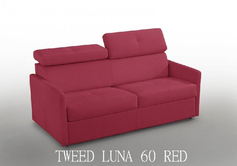 CANAPÉ 3-4 PLACES PARIS 160CM COUCHAGE EXPRESS TWEED ROUGE MATELAS 16 CM_0