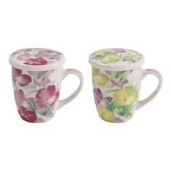 Coffret tisane et filtre à thé 35cl (1 modèle aléatoire  -  Décoré Rond Porcelaine Table Passion 12x cm - multicolore porcelaine 3106232281808_0