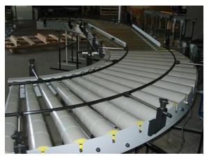 Convoyeur à rouleaux courbe par courroies CPV50 - courbes à 30, 45, 60 ou 90° - motorisation asynchrone ou Brushless_0