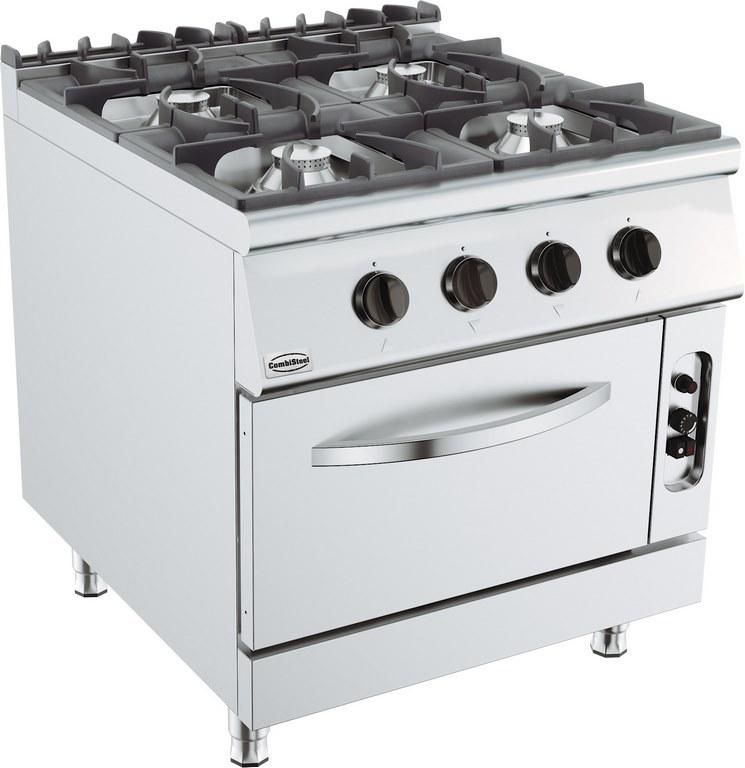 Cuisinière à gaz 4 brûleurs avec four à gaz - 800x900x900 mm - 7178.3015_0