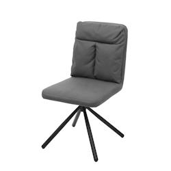 Décoshop26 - Chaise à manger fauteuil lounge pivotant en tissu gris 04_0002245 - gris 3000262432691_0