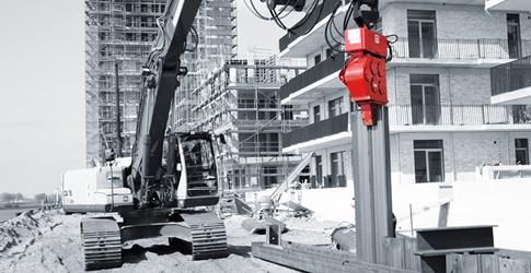 Engins de battage vibrofonçage sur pelle - Vibrofonceur PTC à fréquence standard pour palplanches et pieux_0