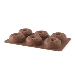 Excelsa moule à four Donuts silicone 27,5x16,5x3 cm marron - marron silicone 64681_0