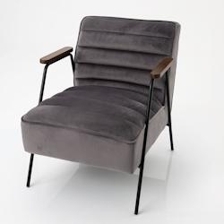 Fauteuil Hutch   gris -  Autre Velours Amadeus 60x76 cm - gris 3520071769400_0