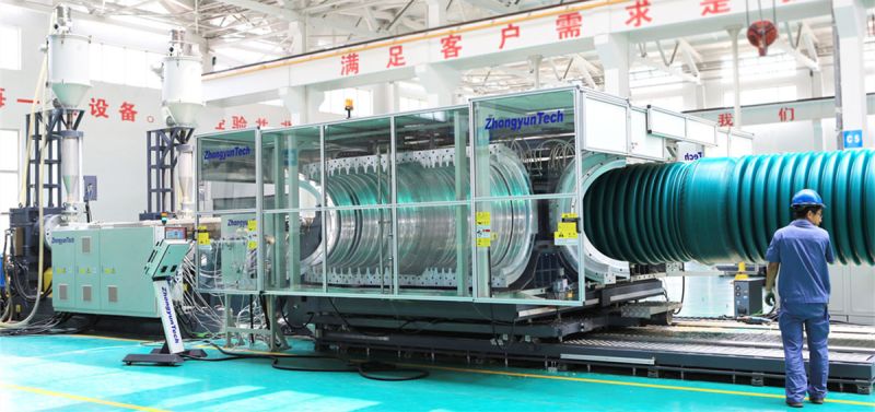 Ligne d'extrusion à grande vitesse pour tuyaux ondulés à double paroi de modèle zc-1500h - zhongyuntech_0