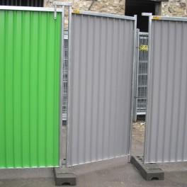 Portillon plein - 2 mètres de hauteur - Bac acier laqué ou tôle anti-affiche - Pour barrières ID PROTECH_0