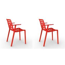 Resol SLATKAT Fauteuil Intérieur, Extérieur Set 2 Rouge - rouge plastique 21214_0