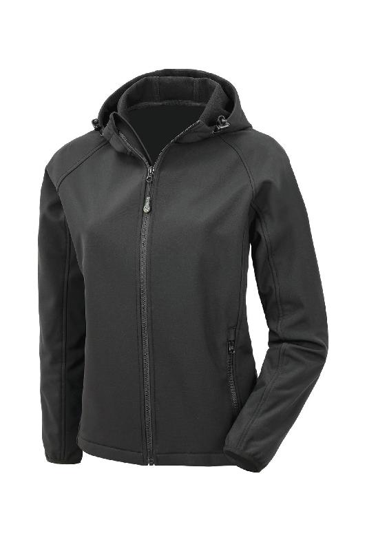 Veste softshell recyclée 3 couches avec capuche pour femme - Réf: R911F - Imperméable, respirante et coupe-vent_0