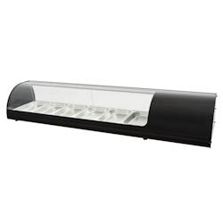 Vitrine réfrigérée pour tapas avec 4 gn 1/3 verre courbe - 1455x400x285 mm - 160 W 230/1V - 13C62144 Eurast - inox 13C62144_0