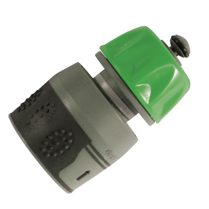 Raccord droit pour tuyau automatique confort - Femelle 1/2 - Silverline 593420 - avec soupape d'arrêt_0