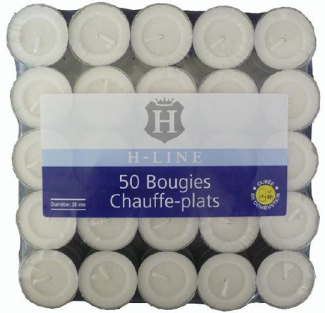 50 BOUGIES CHAUFFE-PLAT +/- 4 H