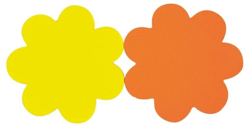 Apli Lot de 50 étiquettes carton 780 g/m², forme fleurs diam. 8, coloris jaune/orange - 3270240509503_0