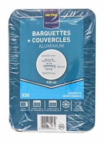 BARQUETTE JETABLE ALUMINIUM + COUVERCLE 930 CC (VENDU PAR 50)