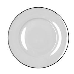 Bidasoa Glacial Filo - Assiette en porcelaine 27 cm - blanc, finition professionnelle haute résistance_0