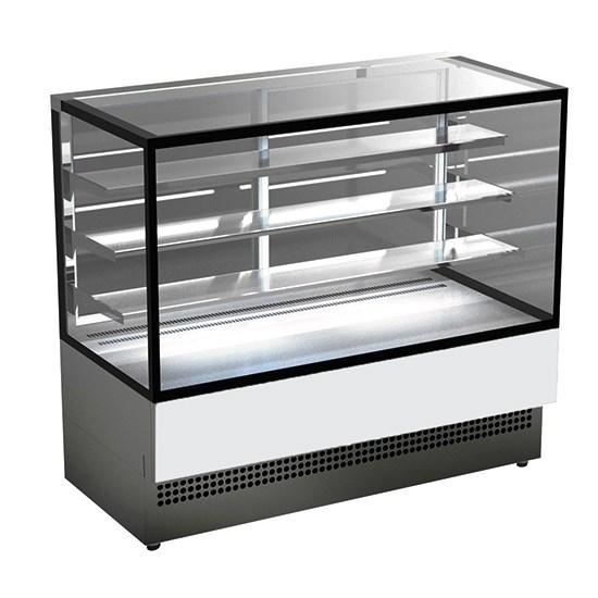 Comptoir chaud pour pâtisserie ventilée avec 3 étagères et vitre droite, l=1500 mm - H02FNE028_0