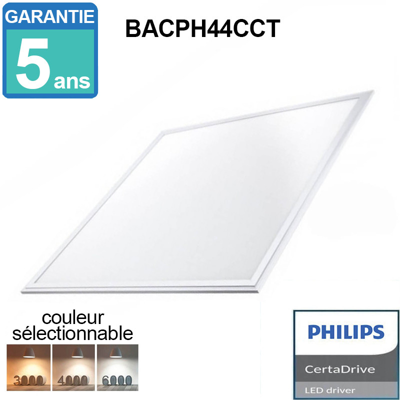 Dalle led backlite 44w 60x60 avec drivers garantie 5 ans - réf bacph44cct_0